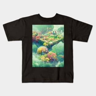 Beginning of Autumnal Fall Season Magical Jungle in Sky Fall Vibes Green City Kids T-Shirt